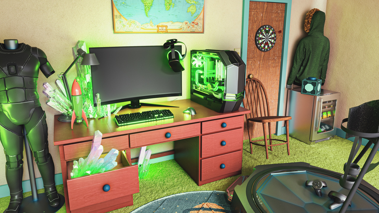 Rick & Morty themed gaming room