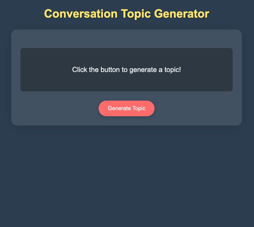conversation Topic Generator